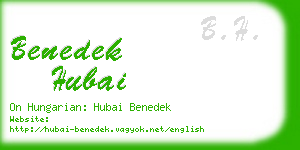 benedek hubai business card